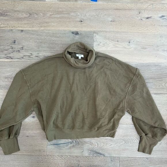 Agolde Balloon Sleeve Turtleneck Sweater Green Size M - Picture 2 of 6